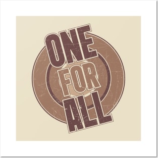 One For All // Song // Brown// Vintage// Grunge Posters and Art